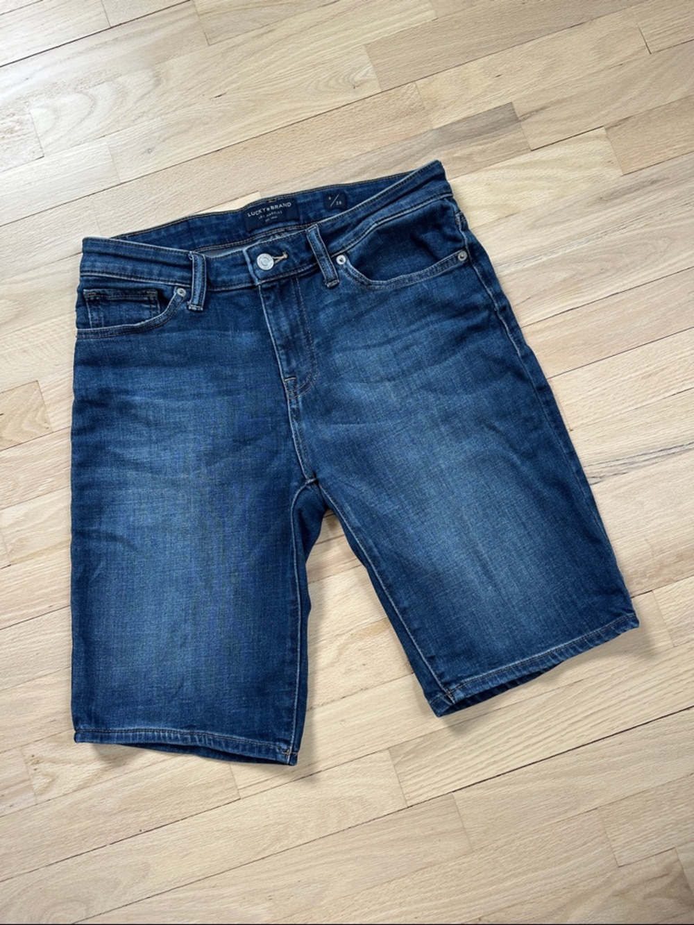 Lucky Brand Women's Dark Blue Denim Bermuda Shorts